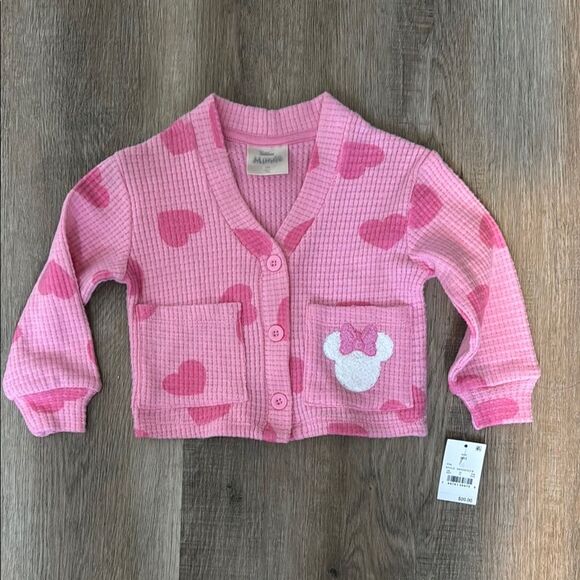 Disney Pink Cardigan with Heart and Minnie Mouse Design 18 months - Picture 1 of 4